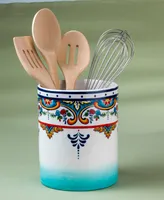 Euro Ceramica Zanzibar Ceramic Artisan Design Utensil Crock