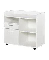 Vinsetto Multi-Purpose Office Organizer with Adjustable Open Shelf & Wheels