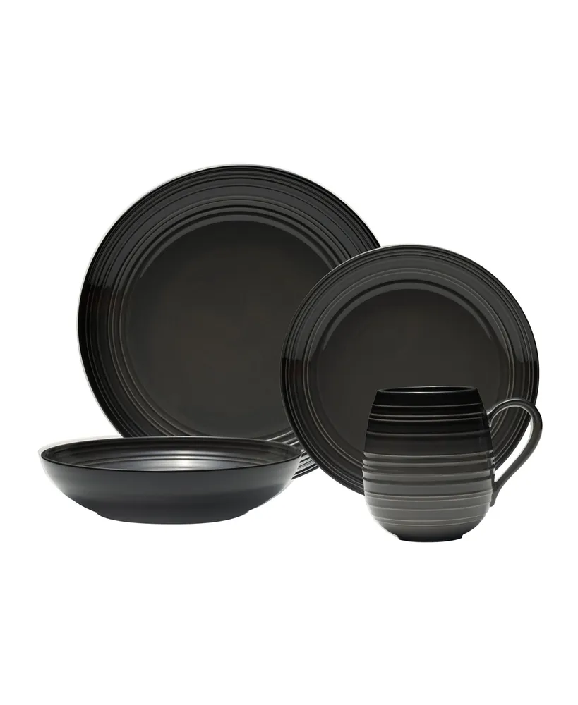 Mikasa Swirl Graphite Coupe 4 Piece Place Setting