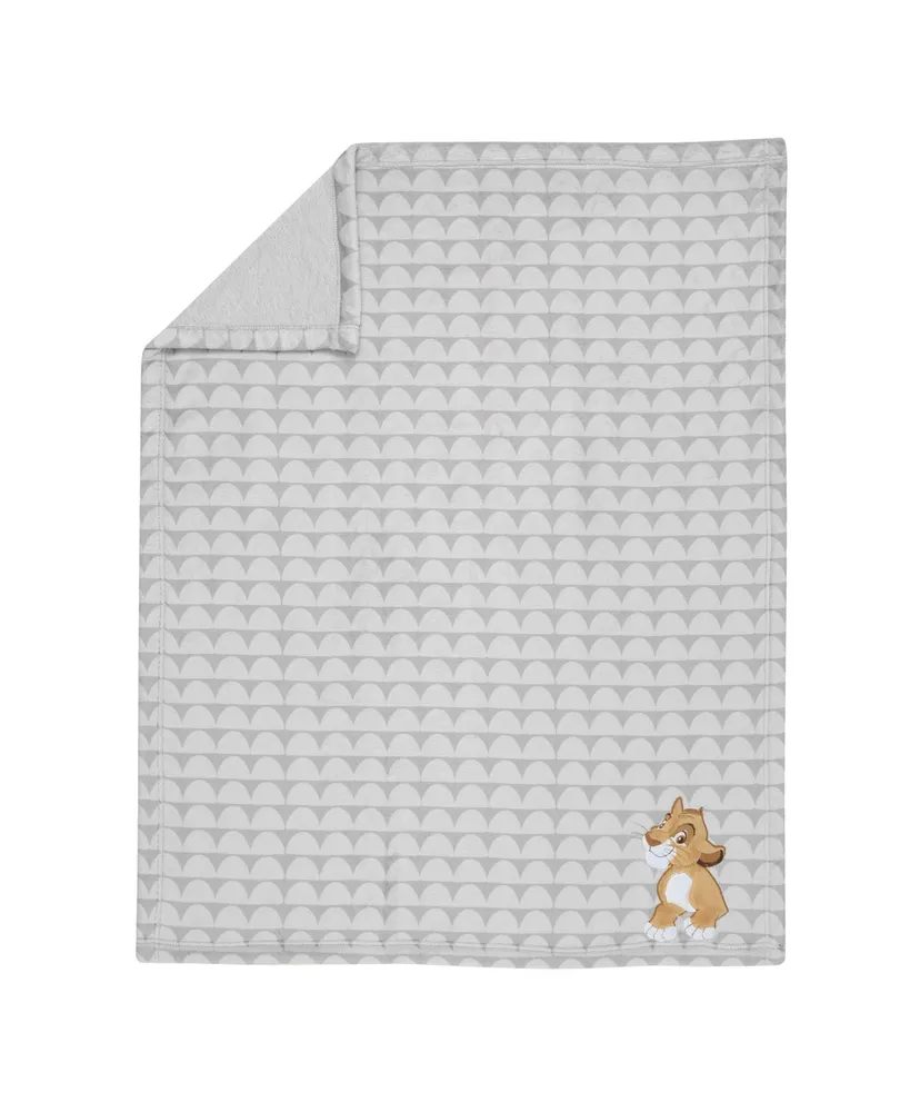 Lambs & Ivy Disney Baby The Lion King Gray Fleece Appliqued Baby Blanket