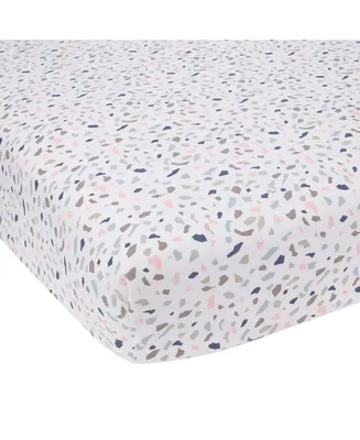 Lambs & Ivy Signature Terrazzo Abstract Organic Cotton Fitted Crib Sheet