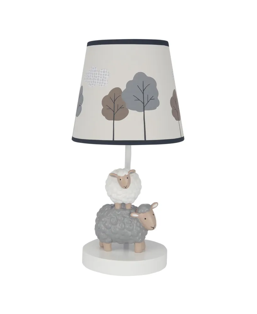 Lambs & Ivy Baby Farm Grey/White Lamb/Sheep Nursery Lamp with Shade & Bulb