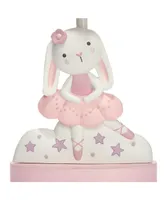 Bedtime Originals Tiny Dancer Bunny & Stars Pink Nursery Lamp with Shade & Bulb