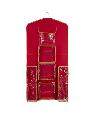 Simplify 8 Compartment Hanging Holiday Gift Wrap Organizer