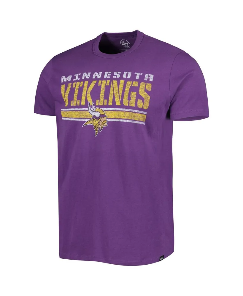Men's '47 Brand Purple Minnesota Vikings Team Stripe T-Shirt