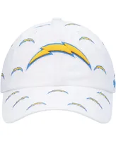 Women's '47 Brand White Los Angeles Chargers Team Confetti Clean Up Adjustable Hat