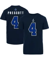 Big Boys Jordan Dak Prescott Navy Dallas Cowboys Name and Number T-shirt