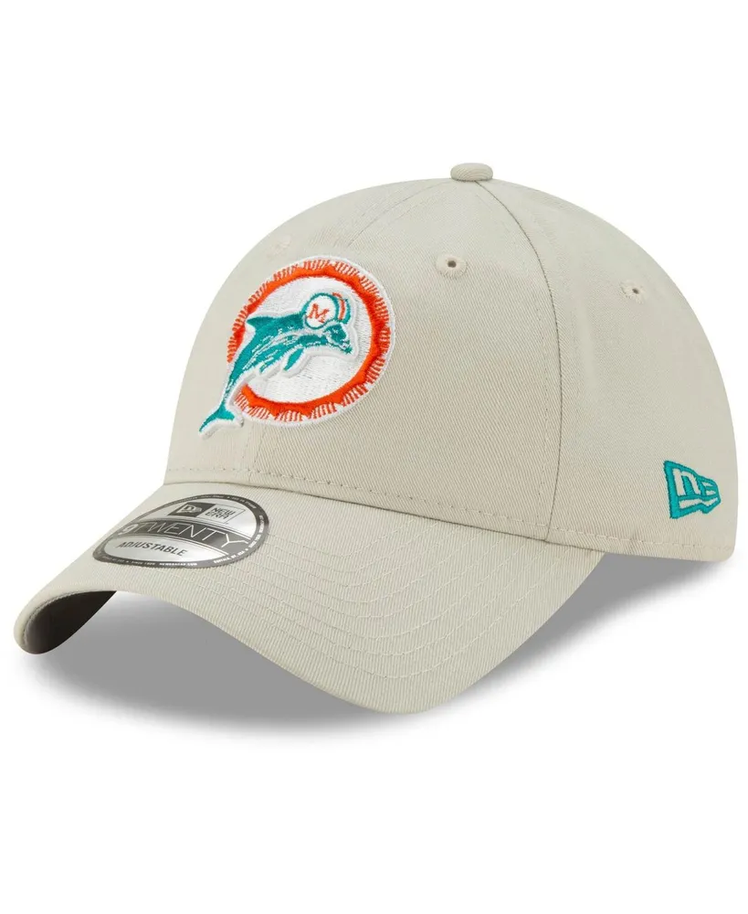 Men's New Era Khaki Miami Dolphins Historic Playmaker 9TWENTY Adjustable Hat