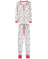 MeMoi Women's Dog Mania 2 Piece Pajama Set