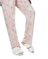 MeMoi Women's Cotton Blend Polar Bears Notch Collar Pajama Set