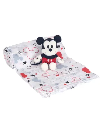 Lambs & Ivy Disney Baby Mickey Mouse Muslin Swaddle Blanket & Plush Gift Set