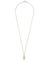 Wrapped Diamond Girl Pendant Necklace (1/20 ct. t.w.) in 10k Gold, 18" + 2" extender, Created for Macy's