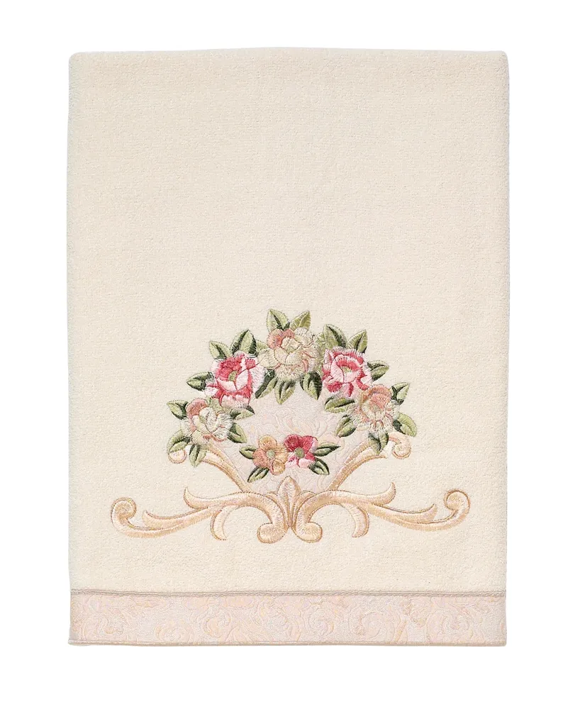 Avanti Rosefan Embroidered Cotton Bath Towel, 25" x 50"