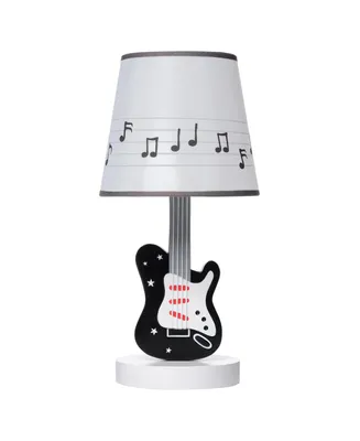 Lambs & Ivy Rock Star Guitar Lamp with White Musical Notes Shade & Bulb