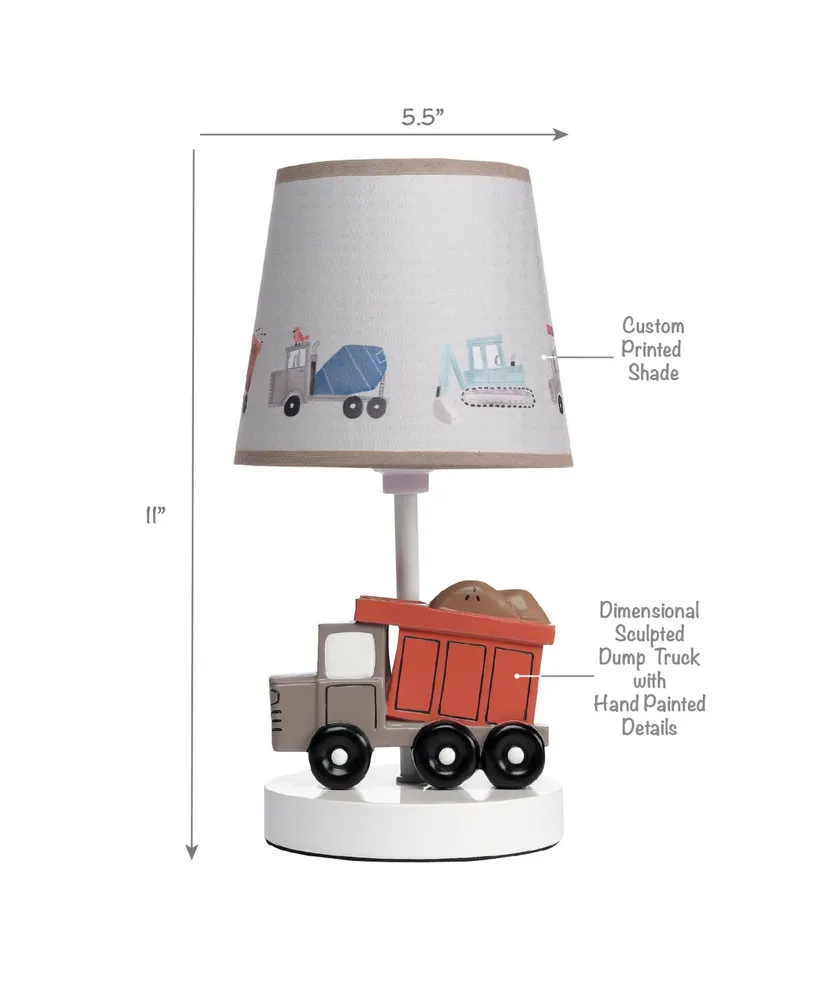 Bedtime Originals Construction Zone Truck Nursery Lamp with Shade & Bulb
