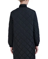 Sebby Collection Women's Long Diamond Quilt Jacket