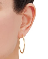 Giani Bernini Textured Oval Medium Hoop Earrings 35mm, Created for Macy's