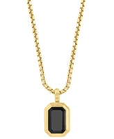 Effy Men's Onyx 22" Pendant Necklace (1-1/2 ct. t.w.) in 14k Gold-Plated Sterling Silver