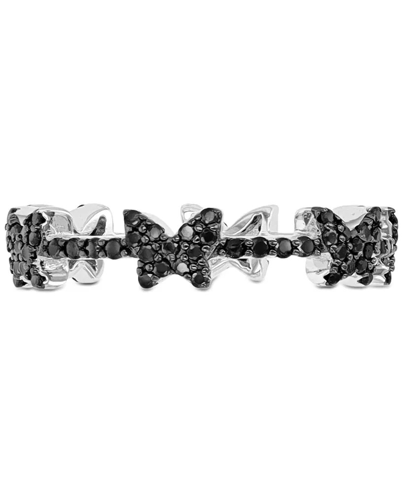 Black Spinel Butterfly Band (3/4 ct. t.w.) in Sterling Silver