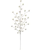 Floral Home 17" Pearl White Berry Stem Picks - Elegant Christmas Home Decor for Festive Arrangements, Wreaths, and Events