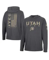 Men's Colosseum Charcoal Utah Utes Team Oht Military-Inspired Appreciation Hoodie Long Sleeve T-shirt