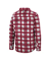 Men's Colosseum Crimson, White Alabama Crimson Tide Ellis Plaid Full-Snap Shirt Jacket