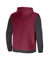 Men's Nfl x Darius Rucker Collection by Fanatics Burgundy, Charcoal Washington Commanders Colorblock Pullover Hoodie