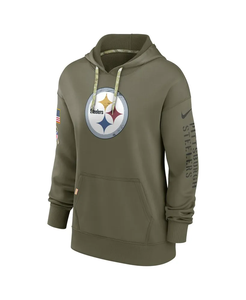 Women's Nike Olive Pittsburgh Steelers 2022 Salute To Service Performance Pullover Hoodie