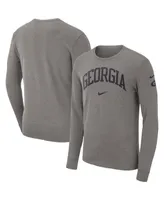 Men's Nike Heather Gray Georgia Bulldogs Arch 2-Hit Long Sleeve T-shirt