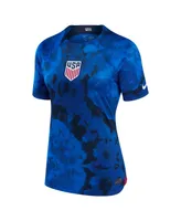 Women's Nike Blue Usmnt 2022/23 Away Breathe Stadium Replica Blank Jersey