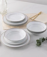 Noritake Regina Platinum Set of 4 Dinner Plates, Service For 4