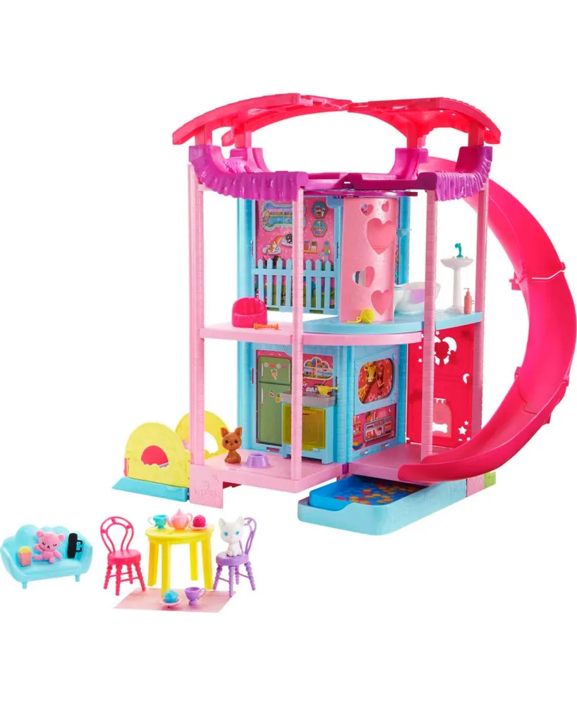 Barbie Chelsea Playhouse with Slide, Pool, Ball Pit, Pet Puppy & Kitten, Elevator, and Accessories