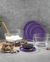 JoyJolt Joyful 4 Piece Glass Mixing Bowls with Lids Set