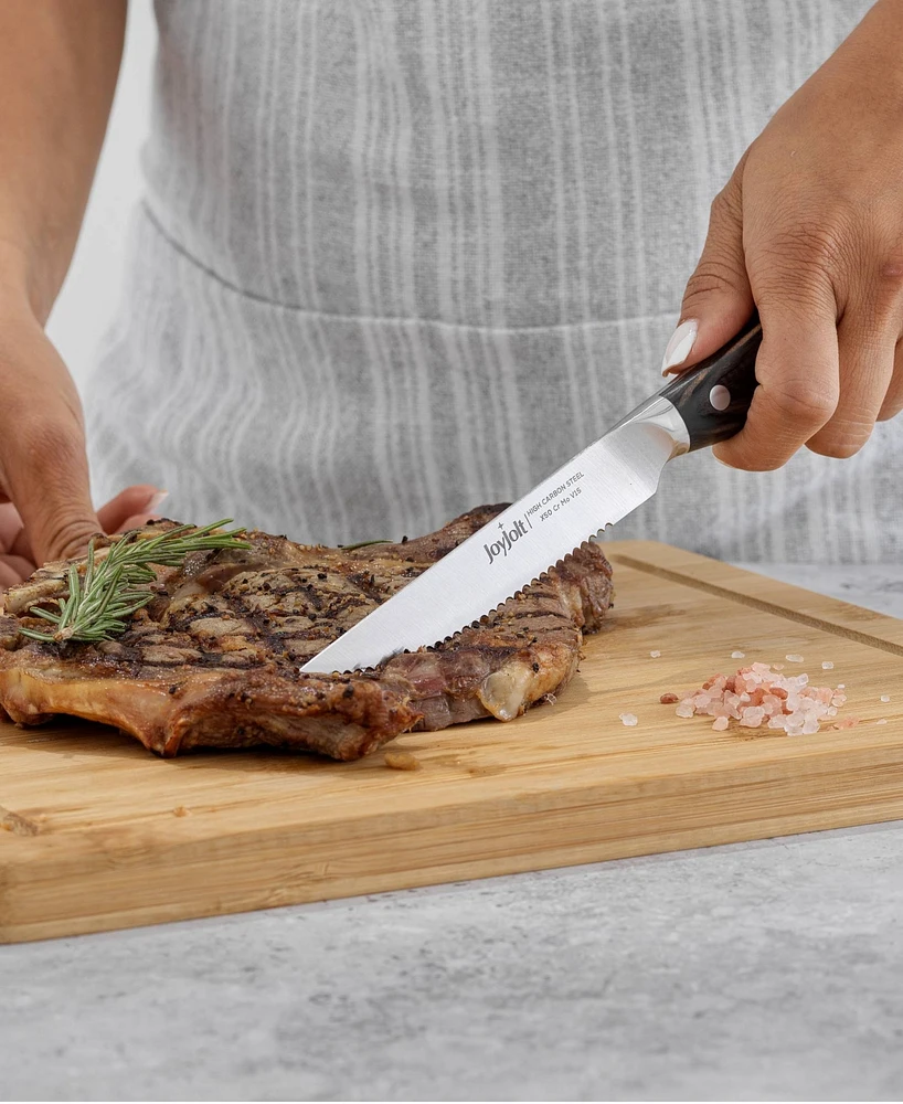 JoyJolt 4 Piece Steak Knife High Carbon Steel Kitchen Knife Set