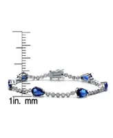 Rachel Glauber Ra White Gold Plated with Pear Blue & Tennis Bracelet