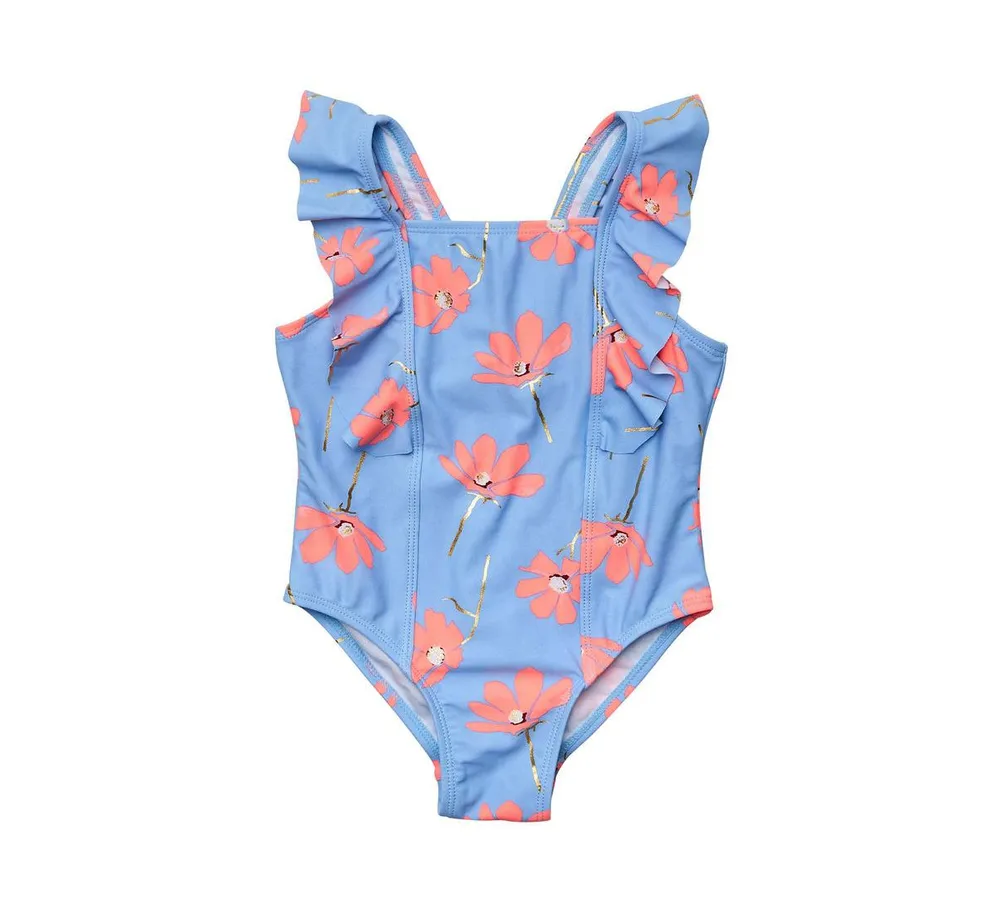 Baby Girls Beach Bloom Ruffle Shoulder Swimsuit