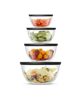 JoyJolt Joyful 4 Piece Glass Mixing Bowls with Lids Set