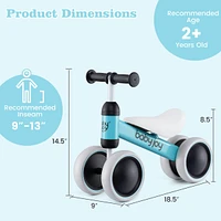 Costway 4 Wheels Baby Balance Bike Children Walker No-Pedal