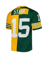 Men's Mitchell & Ness Bart Starr Green, Gold Green Bay Packers 1969 Split Legacy Replica Jersey