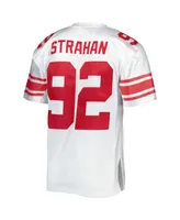 Men's Mitchell & Ness Michael Strahan White New York Giants Super Bowl Xlii Authentic Throwback Retired Player Jersey