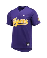 Men's and Women's Nike Purple Lsu Tigers Two-Button Replica Softball Jersey