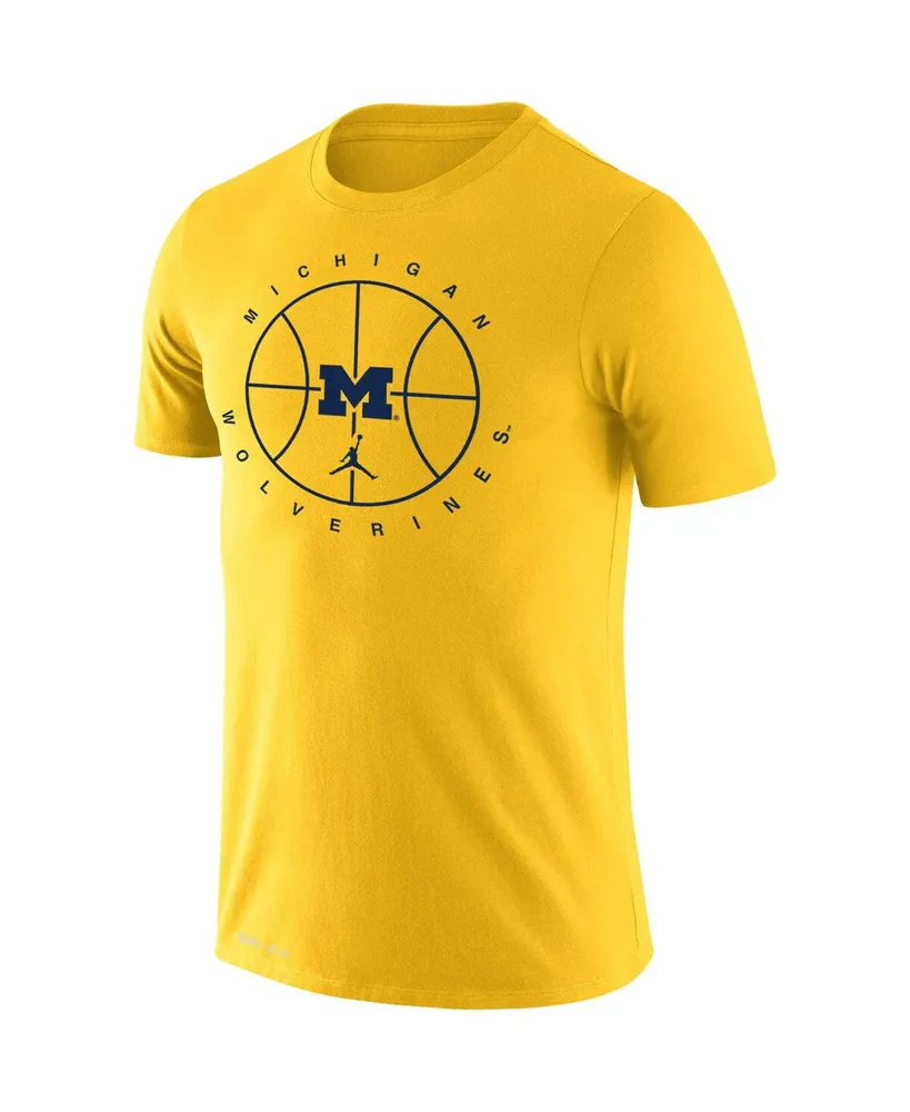 Men's Jordan Maize Michigan Wolverines Basketball Icon Legend Performance T-shirt