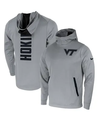 Men's Nike Gray Virginia Tech Hokies 2-Hit Performance Pullover Hoodie
