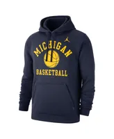 Men's Jordan Navy Michigan Wolverines Basketball Club Fleece Pullover Hoodie