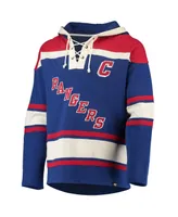 Men's '47 Brand Mark Messier Blue New York Rangers Retired Player Name and Number Lacer Pullover Hoodie