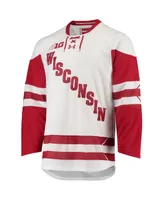 Men's Under Armour White Wisconsin Badgers Ua Replica Hockey Jersey