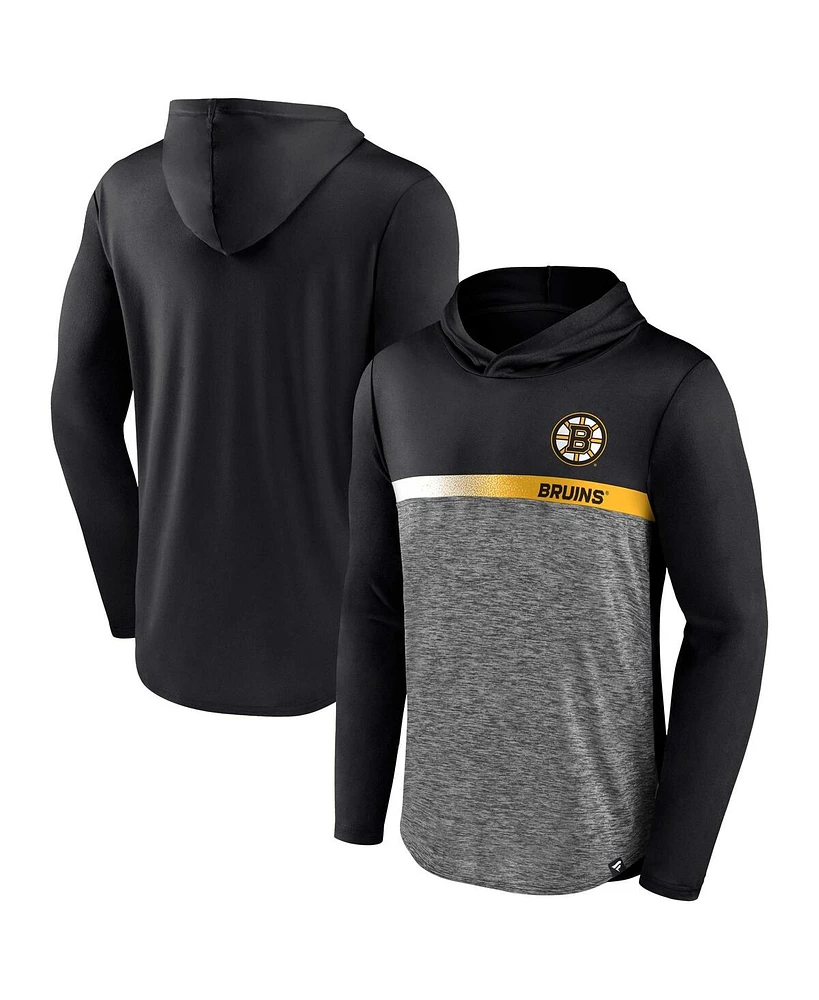 Men's Fanatics Black Boston Bruins Podium Defender Pullover Hoodie