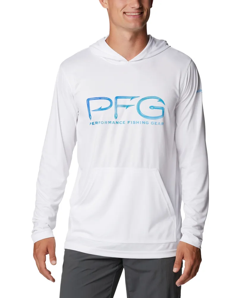 Columbia Men's Terminal Tackle Pfg Hooks Moisture-Wicking Upf 50 Logo-Print Hoodie