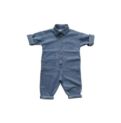 Baby Boy and Girl Cotton Denim Boiler Suit