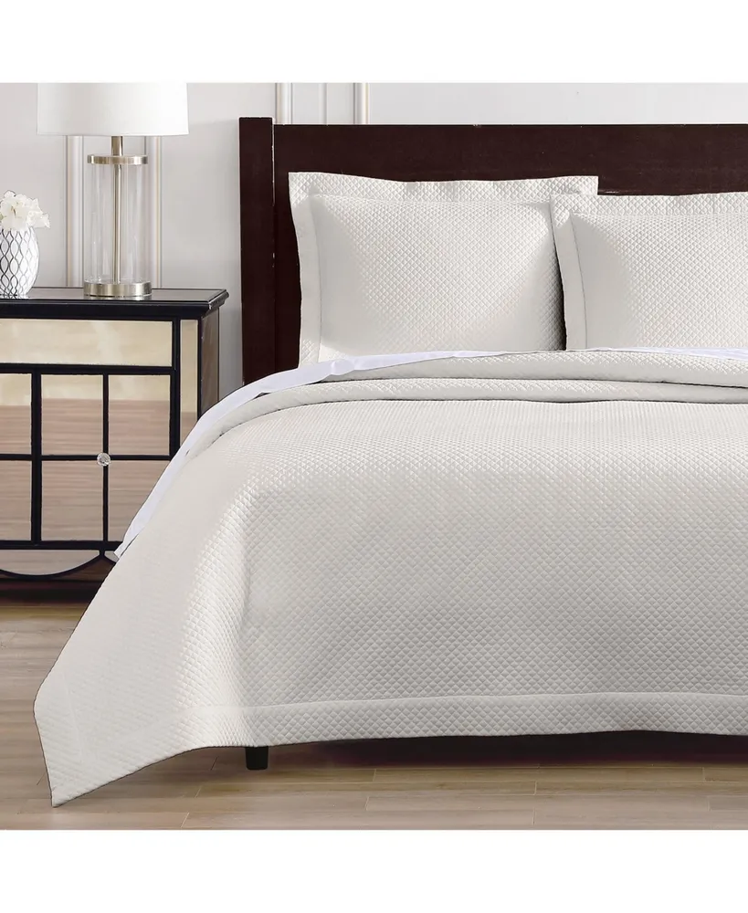 Bebejan Diamond Quilted Egpytian Cotton Coverlet Set Full/Queen